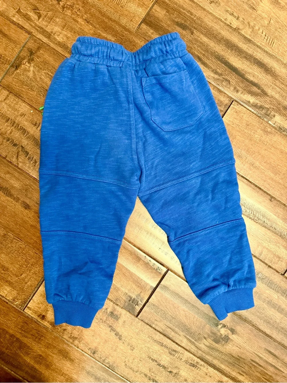 Mini Boden Royal Blue Star Knee Joggers with Lime Green Accents